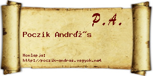 Poczik András névjegykártya